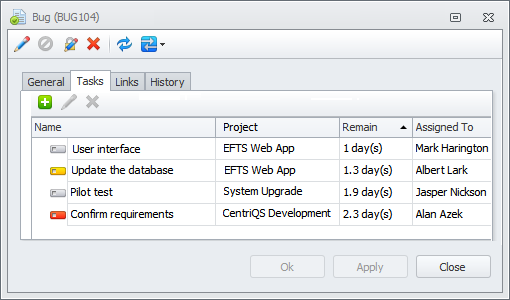Link Bugs to Tasks and Projects